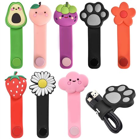 8 PCS Attaches de Câble Universel Réutilisable Attache de Câble en Silicone Range de Câble Coloré Organisateur de Cordon pour Câ