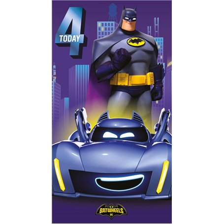Batwheels Batman Carte d'anniversaire 4 ans
