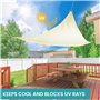 Belle Vous Toile Ombrage Triangle Crème - Voile d Ombrage 2 x 2 x 2 m Imperméable avec Cordes - Abri de Jardin, de Patio ou d’Ar