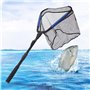 Épuisette de Pêche Télescopique, Filet de Pêche Pliable et Extensible, Epuisette Peche Carpe Nylo avec Poignée en Alliage d'Alum