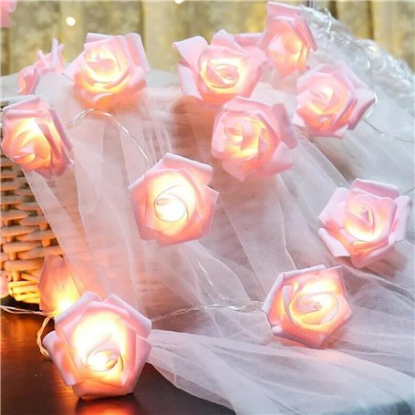 Jinlaili Guirlande Lumineuse Roses 20 LED à piles
