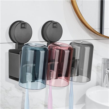 Euqvunn Porte Brosse à Dents Mural [Ventouse Amovible sans Perçage]