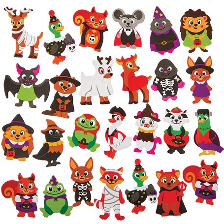 Baker Ross FN287 Autocollants en mousse Halloween Woodland Animals - paquet de 150
