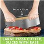 Oliver's Kitchen Coupe Pizza Professionnel pour Trancher des Pizzas de 30 à 40 cm en toute Simplicité - Manche en Bambou Naturel