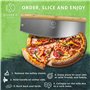 Oliver's Kitchen Coupe Pizza Professionnel pour Trancher des Pizzas de 30 à 40 cm en toute Simplicité - Manche en Bambou Naturel