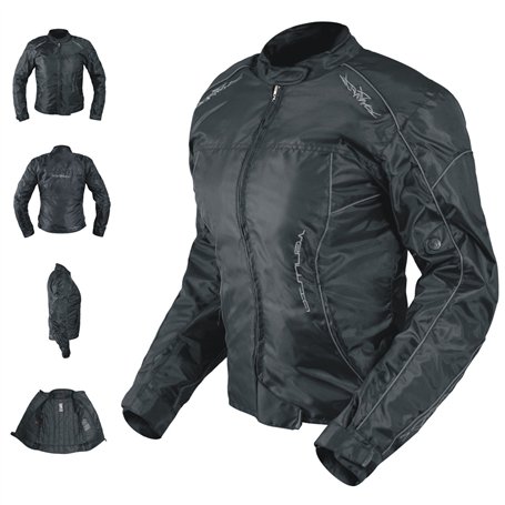 Veste Blouson Femme Moto Cordura Oxford Gilet Thermique Protections Noir XS
