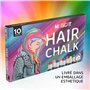 Magicat CRAIE DE CHEVEUX - 10 couleurs & 5 élastiques à cheveux - Pour anniversaire ou cadeaux pour filles I Couleur lavable I A