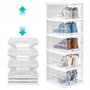 Winter Shore Meuble Boites Chaussures Empilables Transparentes 5 Niveaux - Casier à Chaussures Pliable avec Portes - Boite Chaus
