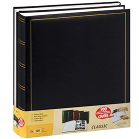 Lot de 2 albums traditionnels jumbo 100 pages pour 500 photos 10x15 - Noir