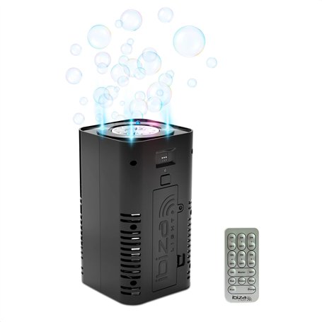 Ibiza - BUBBLE-DREAM - Machine à bulles portable sur piles avec LED de couleurs RGB - Synchronisation entre plusieurs machines -