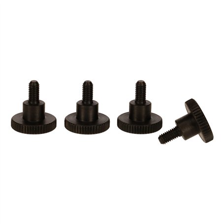 PrecisionGeek Moleté Pouce vis/Vis d'épaule en Acier Noir DIN 464 M4 x 10mm - Lot de 4
