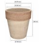 KOTARBAU® Pot de fleurs en terre cuite - Diamètre : 28 cm - Résistant au gel - Bord nervuré - Café