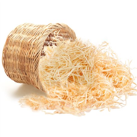 800 g de laine de bois naturelle | Copeaux de bois | Matériau d'emballage lâche | Remplissage pour cadeaux et paniers cadeaux |