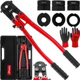 DELPHI Set de pinces à sertir hydrauliques TH Ø 6-26 mm 360° Pince à sertir Cosse de câble avec réglage de la pression - Pressio