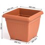 Prosper Plast Dkwt45-r624 45 x 45 x 35 cm Terra Pot à Fleurs en Terre Cuite