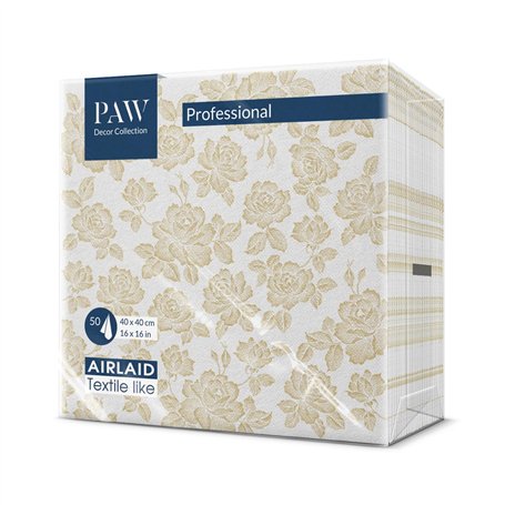PAW Serviette de Table Papier - Airlaid (40 x 40 cm) I Ornement Classique