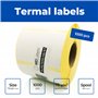 MD Labels Étiquettes thermiques blanches en rouleau 75 x 50 mm 1000 pièces adhésif permanent, pour code-barres, étiquettes adhés