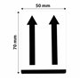 MD Labels Lot de 500 étiquettes d'avertissement en rouleau - 50 x 70 mm - Double flèches - Côté vers le haut - Symbole de flèche