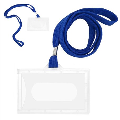 D.RECT | Lot de 50 Badges Nominatifs Avec Bande Porte-Carte Pour Business; Bureau; École et Enfants | Badge Nominatif Avec Laniè