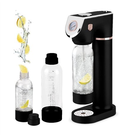 BERLINGER HAUS Sodabar Soda Maker + 2 bouteilles Black Rose Collection | Respectueux de l'environnement et facile à utiliser