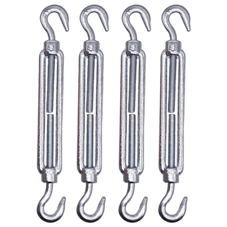Marcopol Lot de 4 tendeurs de câble M8 réglables avec crochet et crochet - Tension de câble (4 pièces