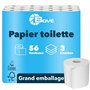 BOVE Lot de 56 rouleaux de papier toilette 3 couches - 250 feuilles par rouleau - Extra doux