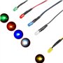 Lot de 50 diodes électroluminescentes LED transparentes pré-câblées 3 mm 12 V 12 V tête ronde 5 couleurs blanc, rouge, jaune, ve