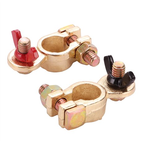 Rantecks Cosse Batterie Bornes de Batterie Connecteurs de Batterie 12V / 24V pinces de batterie de voiture en laiton massif avec