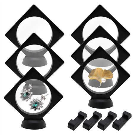 QUMENEY Lot de 6 cadres flottants 3D avec bases pour bijoux