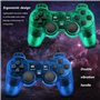 Achort 2 Pièces 2.4GHz Sans Fil Vibrations Double Gamepad Compatible avec PS2 Playstation 2 Double Shock