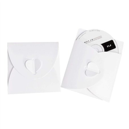 JZK 50x blanc étui CD DVD en papier kraft 12