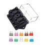 JZK BH-4P 12V 24V 32V 4 Façon Standard Porte-fusible à Lame Boîte à Fusibles pour Bateau Camping Voiture et Autre Véhicule, avec