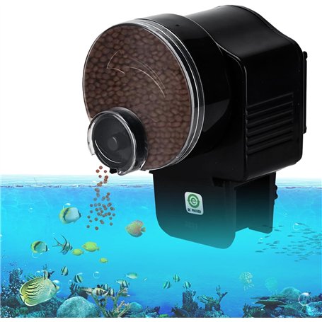 Podazz Distributeur automatique de nourriture pour poissons – Mangeoire de vacances pour aquarium avec minuterie pour voyages de