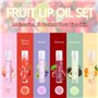 Gireatick 6PCS Fruity Flavors Rolling Ball Lip Oil Set, Fraise Orange Avocat Cheery Peach Glossy Lip Gloss, Brillant à Lèvres Tr
