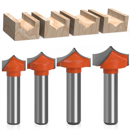 WSOOX Lot de 4 Fraises à Point Rainuré - Diamètre de la Tige 8 mm