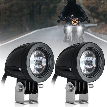 2 pouces led Moto Phares supplémentaires