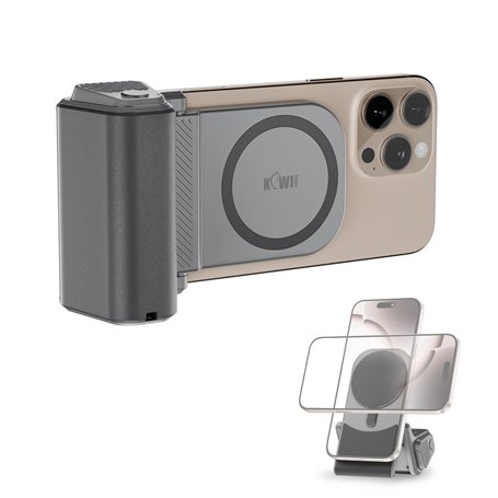 JJC Magnetic Poignée magnétique pour téléphone Portable avec télécommande Bluetooth et Support Vertical pour iPhone 16/15/14/13/