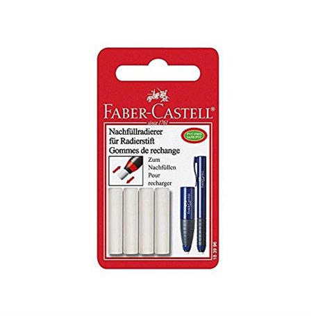 FABER-CASTELL Pack de 4 gommes de recharge pour Crayon gomme