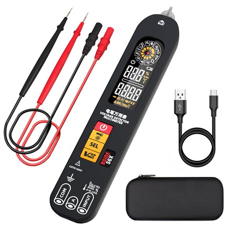 BSIDE S6X Multimètre Numérique Rechargeable Stylo Détecteur de Tension avec Écran ID Couleur Testeur Automatique de Courant Tens
