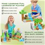 JauniQ Constructions Magnétiques Blocs, STEM Montessori Jouets Magnétiques Sensoriels Cadeaux pour Garçons Filles à partir de 3