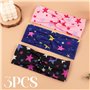 3pcs Bandeaux Large Cheveux Fille Headband Serre Tête Élastique Forme Étoile Dessin Animé en Tissu Bleu Rose Noir Bandeau de Cou