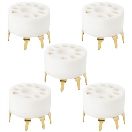 Be In Your Mind 5x Douilles de Tube électronique à 9 Broches en Céramique Plaquée Or Compatible avec Les Tubes à Vide 12AX7 12AT