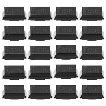 The Lord of the Tools Lot de 40 diodes SS16 SMA Schottky pour redresseur de surface 1 A 60 V 4 x 2 mm pour redressement efficace