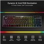 Redragon K513 Clavier de jeu à membrane RVB, clavier linéaire standard à 104 touches au toucher mécanique avec 5 touches macro G