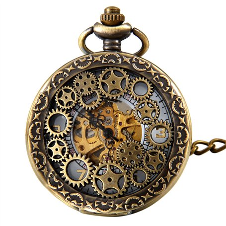 JewelryWe Montre à Gousset Homme Mécanique Automatique