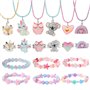 Pinkgarden Licorne et Collier Anneaux 6 Ensembles pour Enfants Petites Filles
