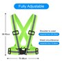 URAQT 2 Pièces Gilet de Sécurité vélo et 4 Pièces Bracelets de Sécurité, Haute Visibilité Polyester Gilet Vélo Réglable Elastiqu