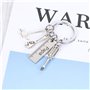 Happyyami Porte-Clés Fête de Pères Pendentif Keychain en Acier Inoxydable Porte-clés Papa Pendentif Marteau Clé Tournevis pour d