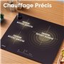 CIARRA Plaque de Cuisson à Induction Encastrable - 3 Foyers - 6200W - Fonction Boost - Commande Tactile - 9 Niveaux de Puissance