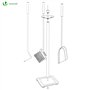 vounot® Ensembles d’Outils de Cheminée 4 Pièces en Métal Serviteur de Cheminée Balai Pelle Tisonnier et Support pour Poêle à Boi
